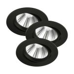 Multipack 3x Nordlux Foco Fremont Metal Negro 4.5W 345lm 36D - 827 Luz Muy Cálida | 85mm - IP23- Regulable