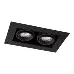 Noxion Empotrado Spot sin marco Pro 2x MR16 Ajustable Negro | Recorte 181x97mm - GU10 Casquillo