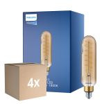 Multipack 4x Philips Classic LED E27 Tubular con Filamento Oro 7W 470lm - 820 Luz muy Cálida | Reemplazo 40W
