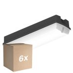 Multipack 6x Ledvance Plafón LED Techo/Pared Compact Negro 8W 840lm - 830 Luz Cálida | 356x115mm - IP65