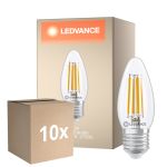 Multipack 10x Ledvance Classic LED E27 Vela Con Filamento Clara 3.4W 470lm - 827 Luz Muy Cálida | Regulable - Reemplazo 40W