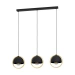 Eglo Colgante De Luz Callow Acero Madera Negro Marrón | IP20 - Apta para 3x E27 