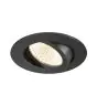 SLV New Tria 68 Foco Aluminium Negro Esférica 8.3W 750lm 60D - 930 Luz Cálida | Recorte 68mm -  Mejor Reproducción De Color - Regulable 
