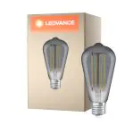 Ledvance Vintage 1906 LED E27 Edison Smoke 11W 500lm - 818 Luz Muy Cálida | Regulable - Reemplazo 42W