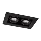 Noxion Empotrado Spot sin marco Pro 2x MR16 Ajustable Negro | Recorte 181x97mm - GU10 Casquillo
