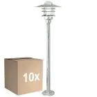 Multipack 10x Nordlux Agger Lámpara de pedestal Metal Brushed Aluminium | Apta para 1x E27 