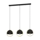 Eglo Colgante De Luz Callow Acero Madera Negro Marrón | IP20 - Apta para 3x E27 