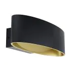 Eglo Luz De Pared Maccacari Aluminium Acero Negro Oro 10W 1300lm - 830 Luz Cálida | IP20
